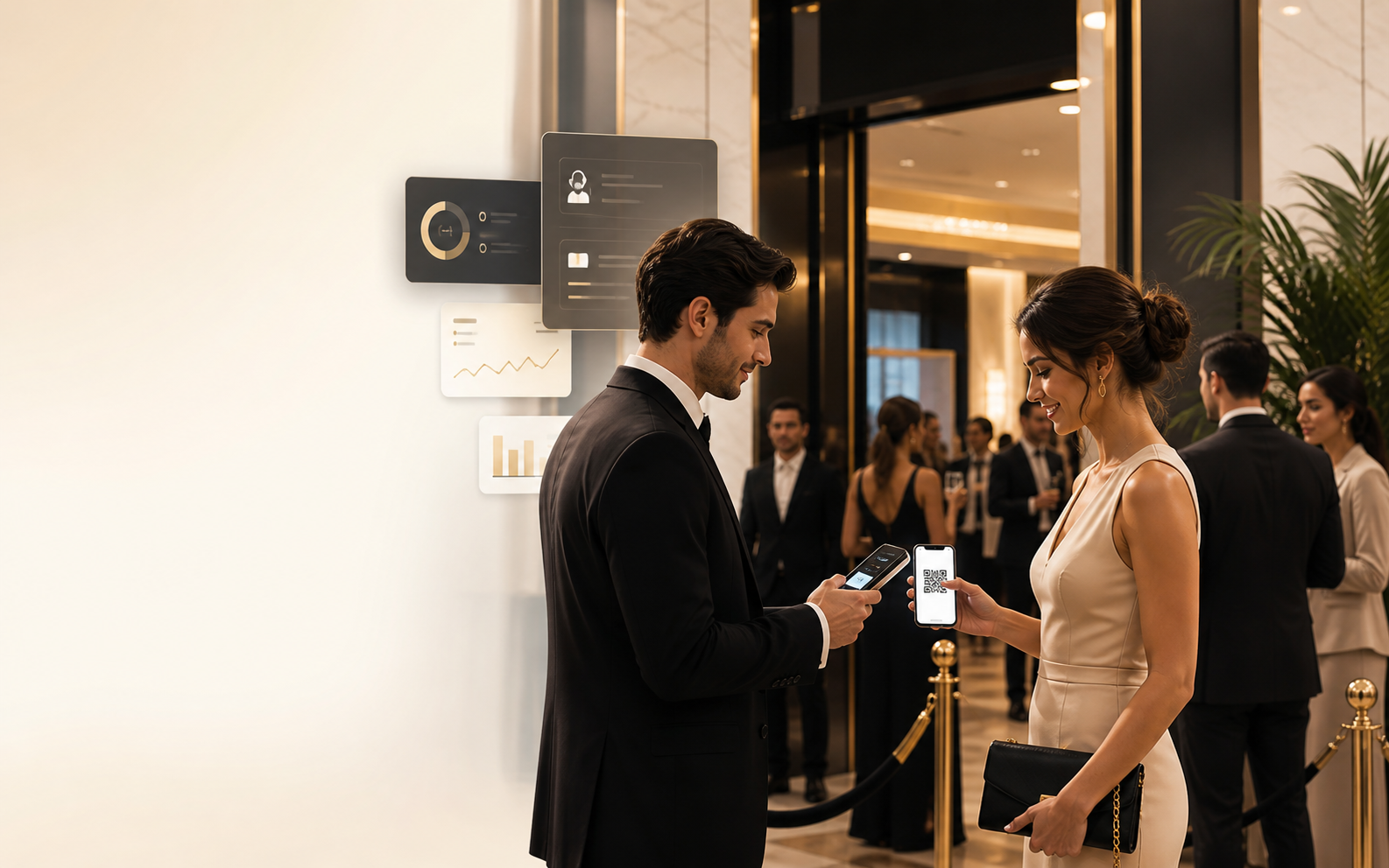 Check-in QR à l’entrée d’un événement premium
